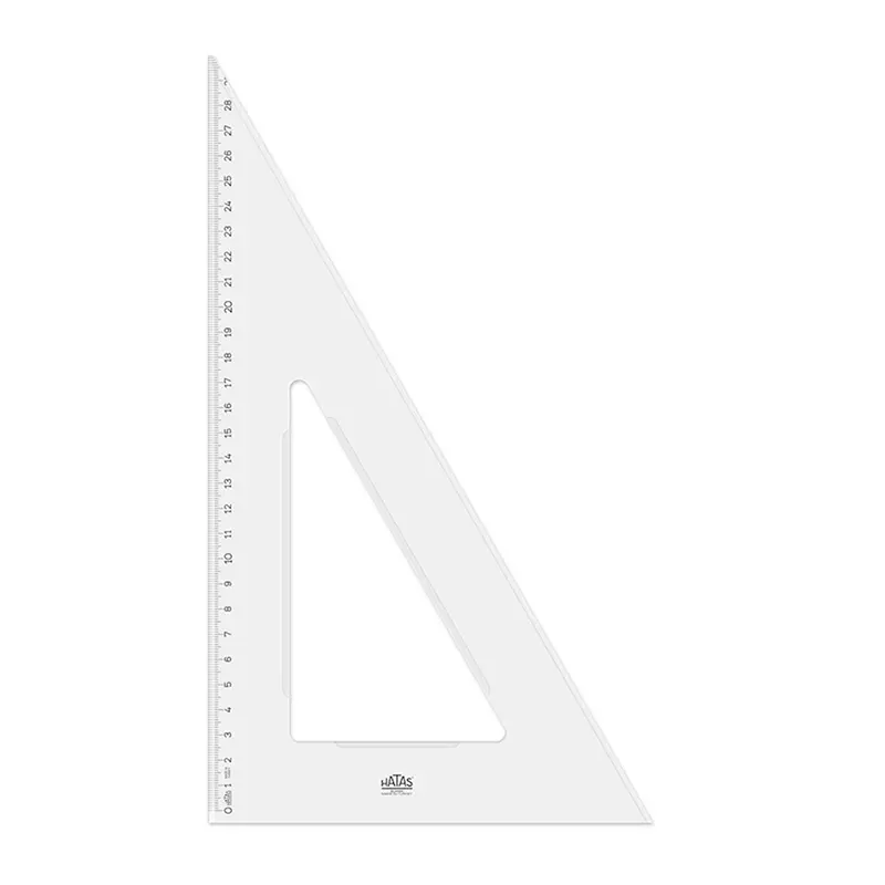 Hatas 0801 Plastik 60 Derece Öğrenci Gönyesi 30 Cm. x 20 Li Kutu