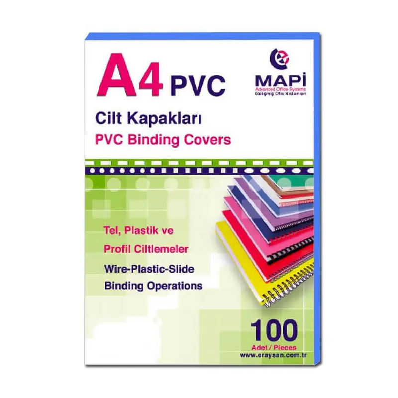 Mapi 2040505 Plastik Cilt Kapağı Opak Yeşil A4 160 Micron x 100 Lü Paket