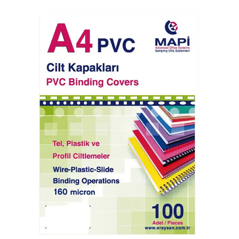 Mapi 2040250 Plastik Cilt Kapağı Opak Şeffaf A4 160 Micron x 100 Lü Paket