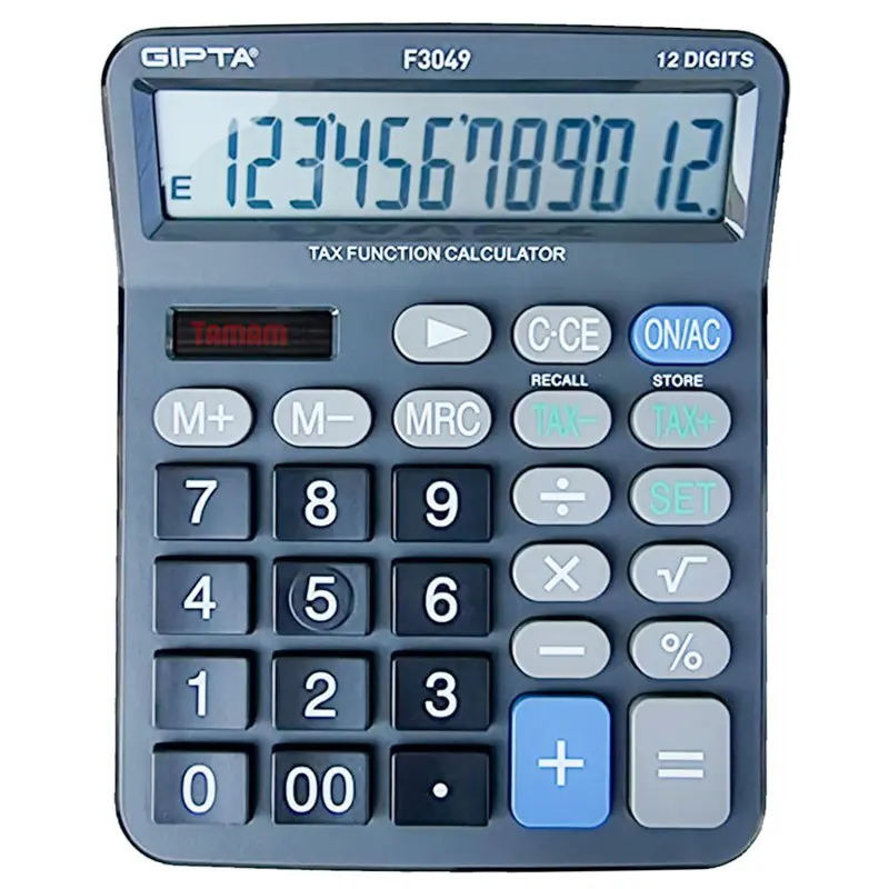 Gıpta F3049 Masaüstü Vergi Fonksiyonlu Hesap Makinesi 12 Hane