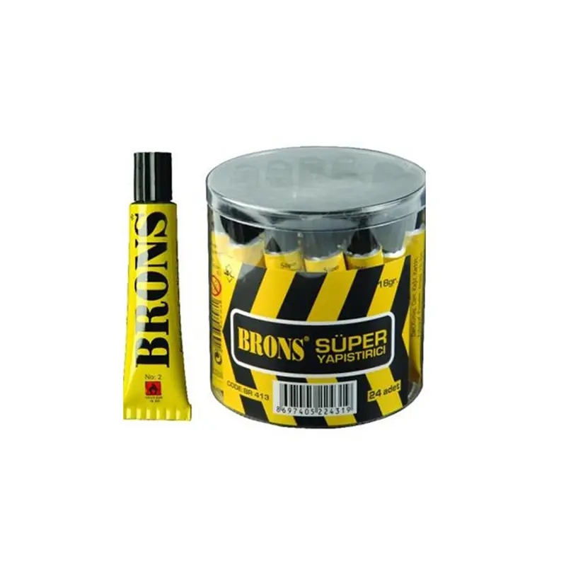 Brons BR 413 Solventsiz Süper Sıvı Yapıştırıcı 18 Gr. NO:2 x 24 Lü Paket
