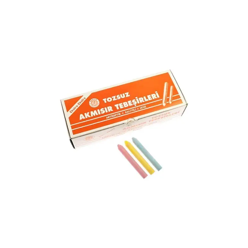 Akmısır Tozsuz Renkli Tebeşir 100 Lü Kutu x 10 Lu Paket