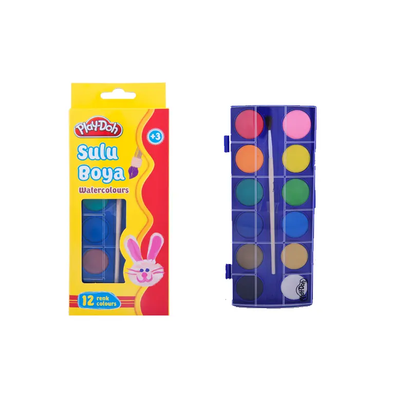 Play-Doh SU002 Küçük Boy Sulu Boya 23mm 12 Renk