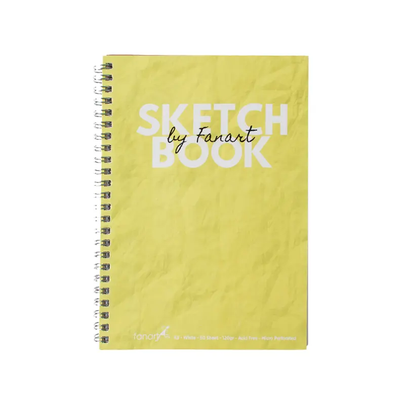 Fanart Academy 8674 Spiralli Sketch Book 120 Gr. 50 Yaprak A5 Sarı Kapak