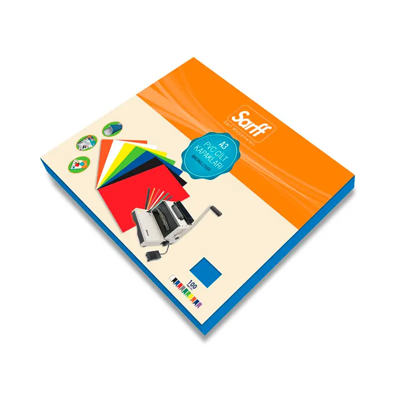 Sarff 15201026 Plastik Cilt Kapağı Opak Mavi A3 160 Micron x 100 Lü Paket