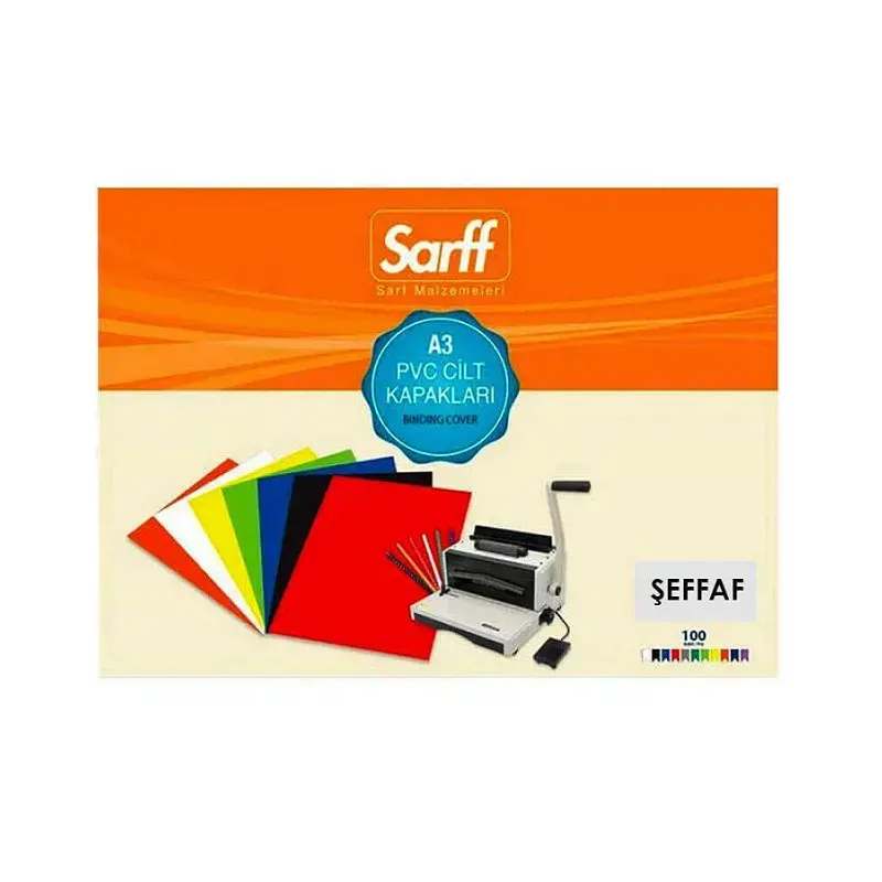 Sarff 15201022 Cilt Kapağı Plastik Opak Şeffaf A3 160 Micron x 100 Lü Paket