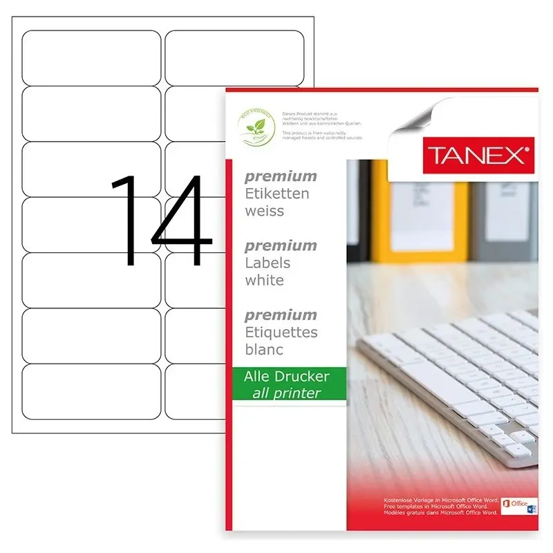 Tanex TW-2316 Lazer Etiket 105x36mm 100 Yaprak