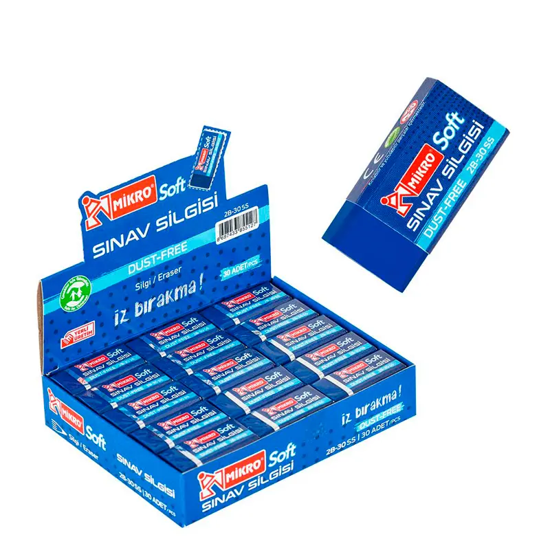 Mikro 2B-30SS Soft Sınav Silgisi 30 Lu Paket