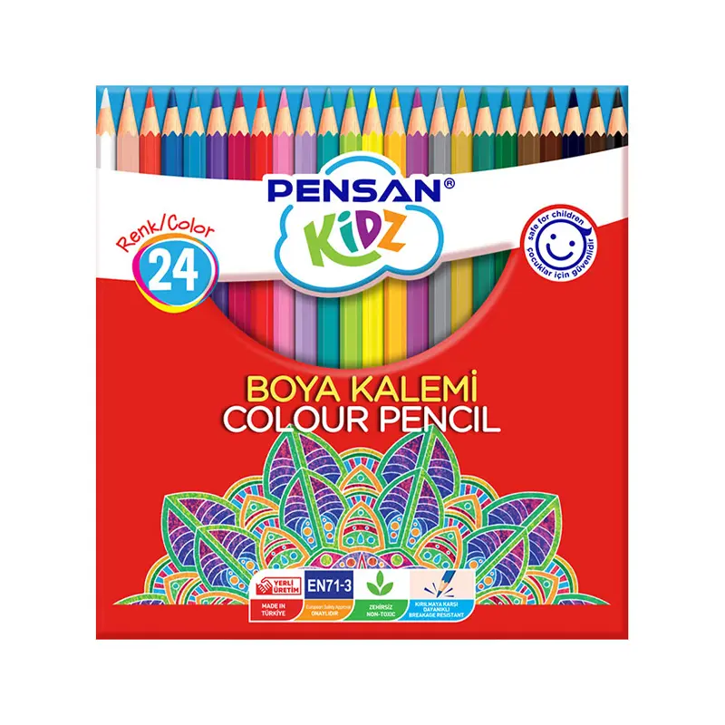 Pensan Kidz Tam Boy Kuru Boya Kalemi 24 Renk