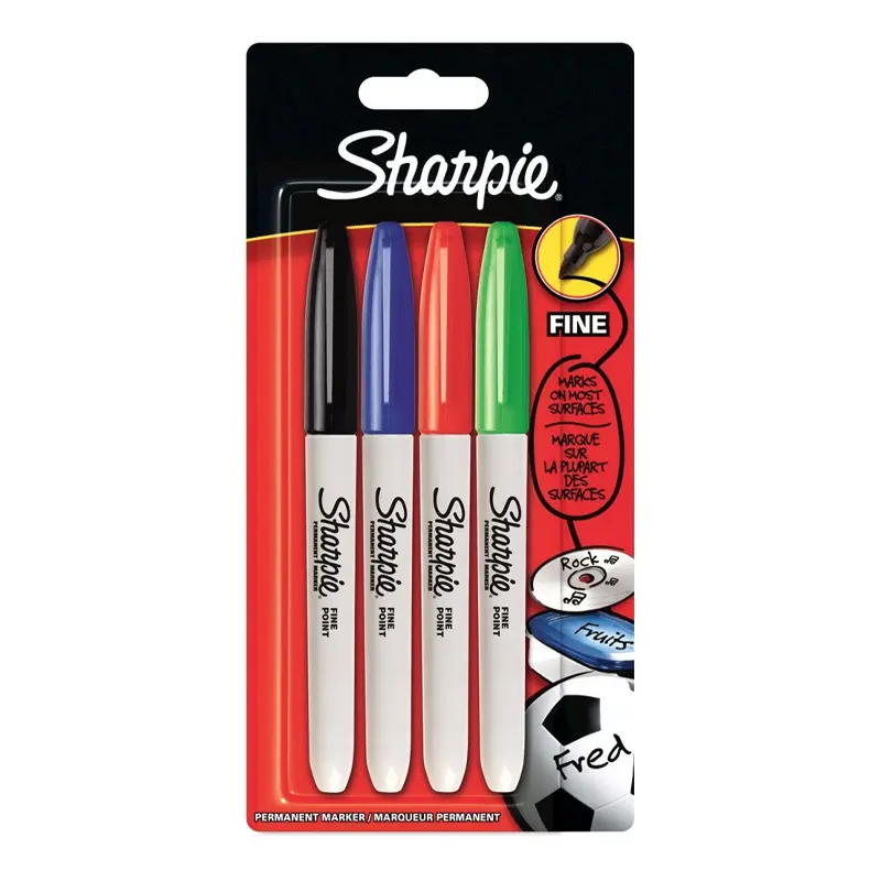 Sharpie 1985858 Fine Permanent Markör Standart 4 Renk