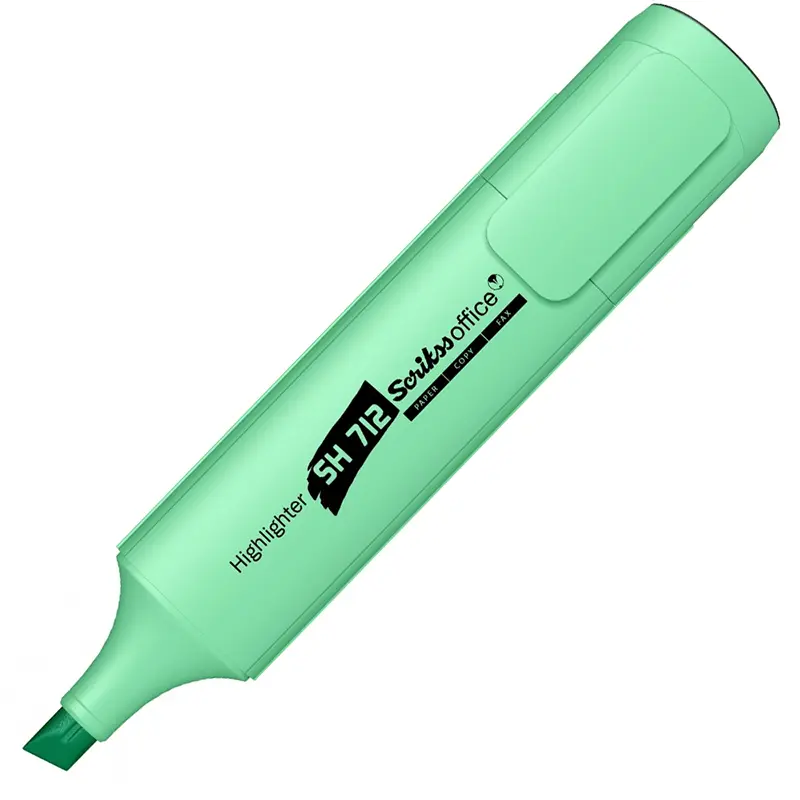Scrikss SH-712 Fosforlu Kalem Pastel Yeşil x 12 Li Paket
