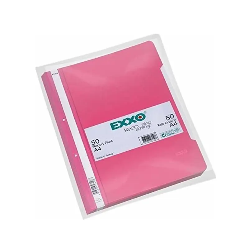 Exxo TT145 Telli Dosya Plastik A4 Pembe x 50 Li Paket