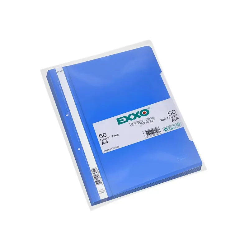 Dosy TT100 Plastik Telli Dosya A4 Mavi x 50 Li Paket