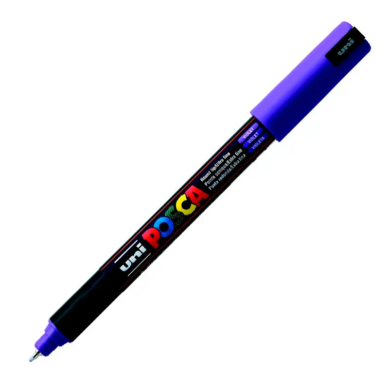 Uni-Ball PC-1MR Posca Su Bazlı Poster MarkörÜ 0.7mm Mor 6 Lı Kutu