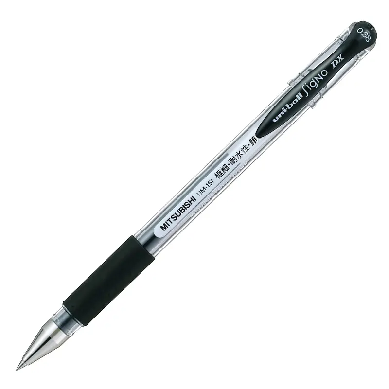 Uni-Ball UM-151 Signo Dx Jel Bilye Uç Roller Kalem 0.38mm Siyah 12 Li Kutu