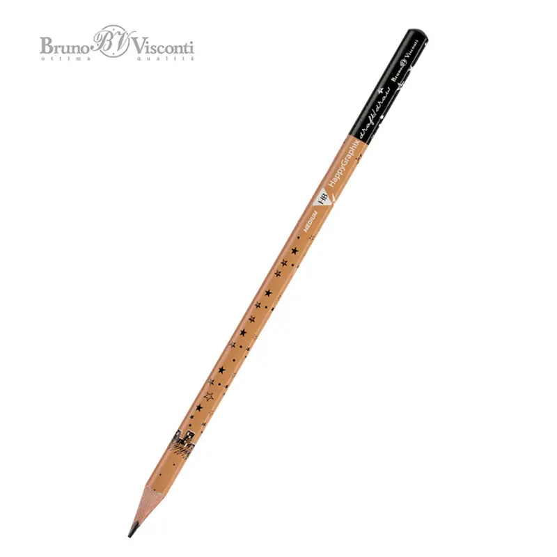 Bruno Visconti Happygraphix Kurşun Kalem HB Romantik Desen x 50 Li Paket